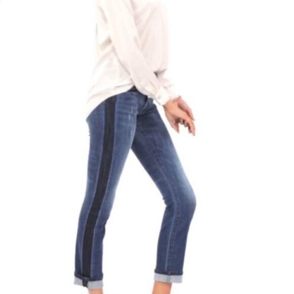 Cabi Tuxedo Distressed High Rise Straight Leg Jeans #3750 Size 4 - Picture 1 of 11